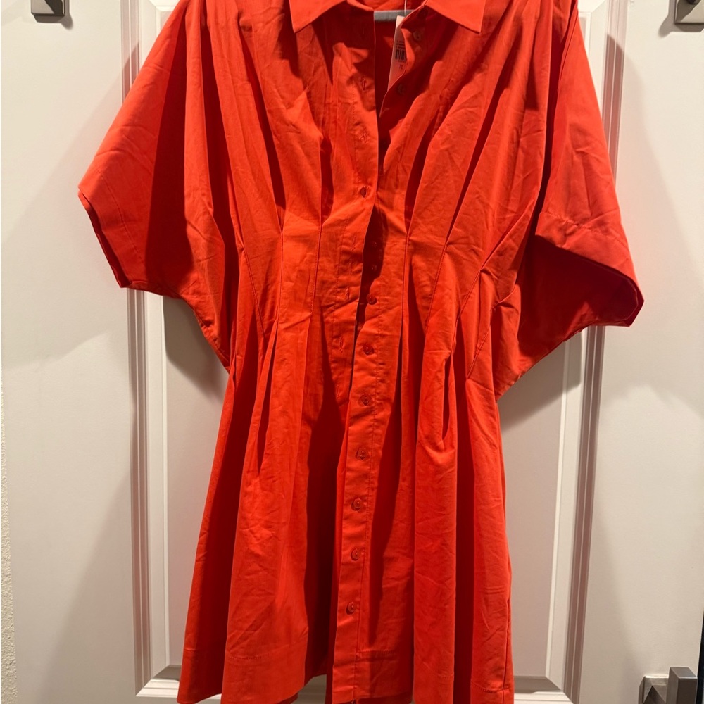 Chic red Button-Up Mini Dress. Brand new from Anthropologie